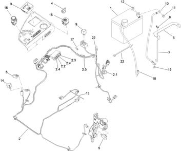 Electrical Assembly Diagram and Parts List for 74941CP (310000001-310999999)(2010) Toro Lawn Mower