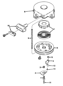 Rewind Starter No. 590473 Diagram and Parts List for 38015 3000001 - 3999999 Toro Snow Blower