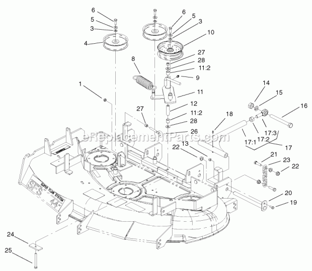 Part Location Diagram of 120-3201 Toro Bushing