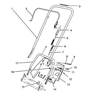 Handle Assembly Diagram and Parts List for 38191 3900001 - 3999999 Toro Snow Blower
