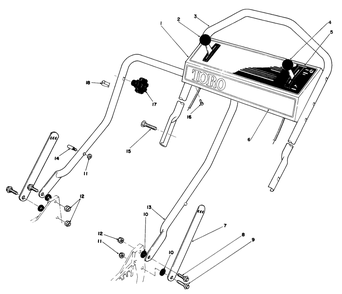 Handle Assembly Diagram and Parts List for 20810C 5000001 - 5999999 Toro Lawn Mower