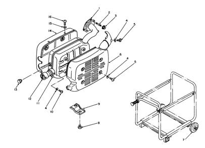 Muffler Assembly Diagram and Parts List for 62018 8000001 - 8999999 Toro Generator