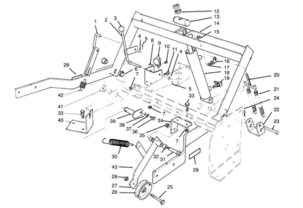 Parking Brake & Lift Frame Assembly Diagram and Parts List for 30610 490001 - 499999 Toro Lawn Tractor