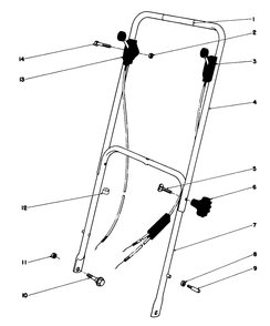 Handle Assembly Model 16297 Diagram and Parts List for 16297 0000001 - 0999999 Toro Lawn Mower