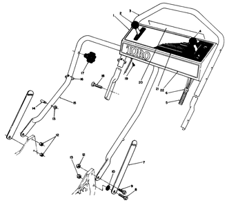 Handle Assembly Diagram and Parts List for 20620C 8000001 - 8999999 Toro Lawn Mower