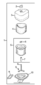 Air Intake And Filtration Assembly Diagram and Parts List for 30299TE (230000001-230999999)(2003) Toro Lawn Mower