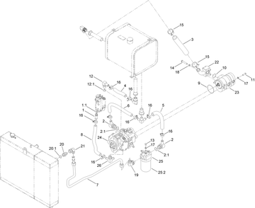 Pump Assembly Diagram and Parts List for 25403 400000000 - 401399999 Toro Lawn Tractor Accessories
