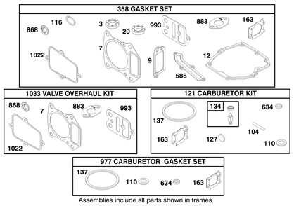 Engine Gts-200 Diagram and Parts List for 22158 9900001 - 9999999 Toro Lawn Mower