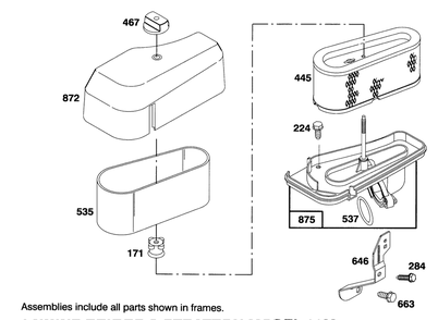 Engine Briggs & Stratton Model 28m707-0122-01 Diagram and Parts List for 71191 4900001 - 4999999 Toro Lawn Tractor