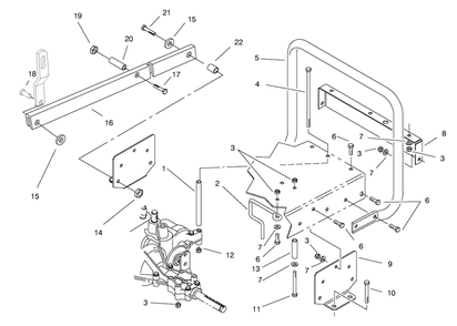 Stand Bar Assembly Diagram and Parts List for 70082 8900001 - 8999999 Toro Lawn Tractor