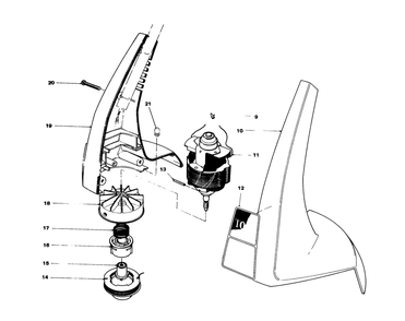Motor And Housing Assembly Diagram and Parts List for 51225 9000001 - 9999999 Toro Trimmer