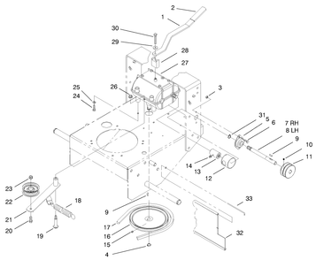 Transmission & Idler Pulley Assembly Diagram and Parts List for 30182 990001 - 999999 Toro Lawn Tractor Accessories