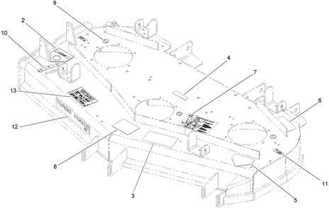 Deck Decal Assembly Diagram and Parts List for 74442 (280000001-280999999)(2008) Toro Lawn Mower