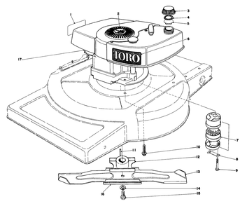 Engine Assembly Model 18005 Diagram and Parts List for 18005 2000001 - 2999999 Toro Lawn Mower