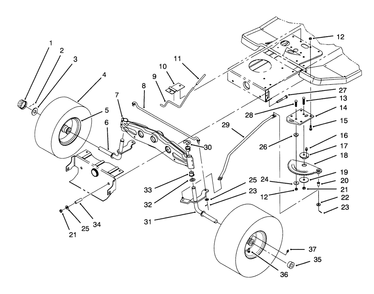Front Axle Assembly Diagram and Parts List for 71191 5910001 - 5999999 Toro Lawn Tractor