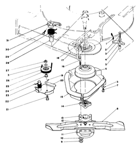 Blade Brake Clutch Assembly Diagram and Parts List for 20584 4000001 - 4999999 Toro Lawn Mower