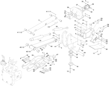 Plow Lift Assembly Diagram and Parts List for 25401 316000001 - 316999999 Toro Lawn Tractor Accessories