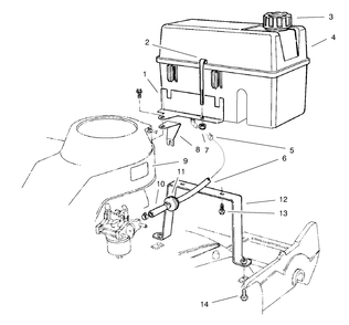 Gas Tank Assembly Diagram and Parts List for 22040 8900001 - 8999999 Toro Lawn Mower