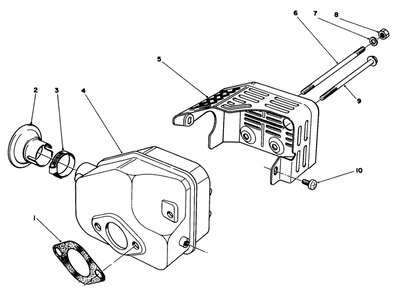 Muffler Assembly Diagram and Parts List for 22030 5000001 - 5999999 Toro Lawn Mower