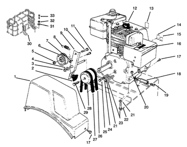 Engine Assembly Diagram and Parts List for 38054 6900001 - 6999999 Toro Snow Blower