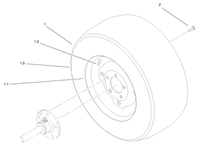 Wheel Assembly Diagram and Parts List for 73550 8900001 - 8999999 Toro Lawn Tractor