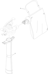 Vacuum Tube And Bag Assembly Diagram and Parts List for 51558 322000001-322999999 Toro Leaf Blower / Vacuum