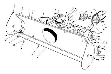 44" Snow Thrower Model No. 30761 (Optional) Diagram and Parts List for 30718 1000001 - 1999999 Toro Lawn Tractor