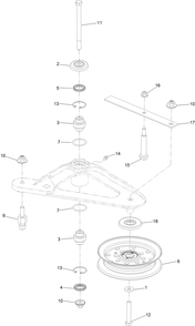Deck Idler Assembly No. 126-1720 Diagram and Parts List for 72942TE 411000000 - 413999999 Toro Lawn Tractor