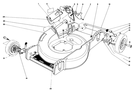 Housing Assembly Diagram and Parts List for 20698 2000001 - 2999999 Toro Lawn Mower