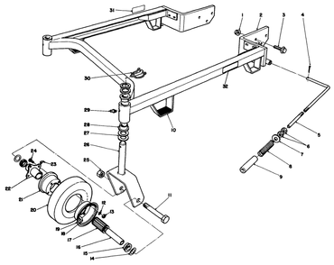 Carrier Frame Assembly Diagram and Parts List for 30144 801222 - 899999 Toro Lawn Mower
