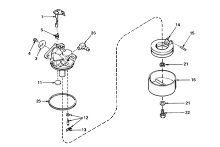 Carburetor No. 631699 Diagram and Parts List for 21900 3000001 - 3999999 Toro Lawn Mower