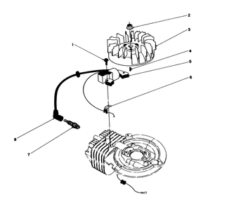 Flywheel & Magneto Assembly Diagram and Parts List for 16780 4000001 - 4999999 Toro Lawn Mower