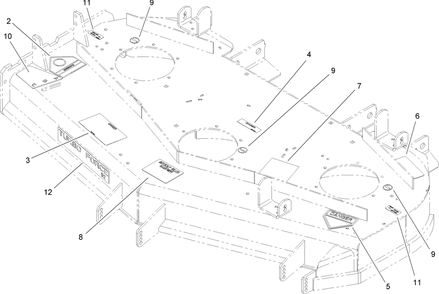 Deck Decal Assembly Diagram and Parts List for 74416 (260000001-260000300)(2006) Toro Lawn Mower