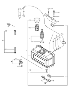 Fuel Tank And Fuel Pipe Assembly Diagram and Parts List for 23897 400000000 - 999999999 Toro Lawn Tractor Accessories