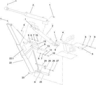Boom Assembly Diagram and Parts List for 23163 317000001 - 317999999 Toro Lawn Tractor Accessories