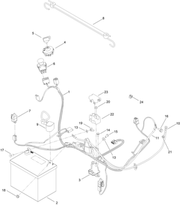 Electrical Assembly Diagram and Parts List for 75742W 410000000 - 411299999 Toro Lawn Tractor
