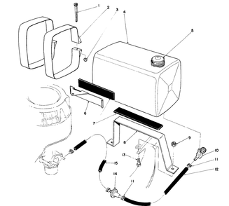 Gas Tank Assembly Diagram and Parts List for 22700B 49000001 - 49999999 Toro Lawn Mower