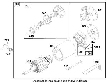 Engine Briggs & Stratton Model 28n707-1131-E1 Diagram and Parts List for 71215 8900001 - 8999999 Toro Lawn Tractor