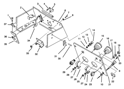 Control Panel Diagram and Parts List for 73421 5901047 - 5999999 Toro Lawn Tractor