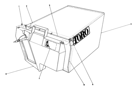 Grass Bag Assembly No. 11-0189 Diagram and Parts List for 20325 2000001 - 2999999 Toro Lawn Mower