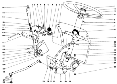 Steering And Lift Arm Assembly Diagram and Parts List for 55302 9000001 - 9999999 Toro Lawn Tractor