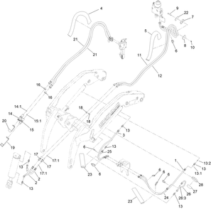 Loader Hydraulic Assembly Diagram and Parts List for 22328 412438203 - 412899999 Toro Lawn Tractor Accessories