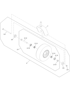Caster And Wheel Assembly Diagram and Parts List for 74010HD 418028710 - 418028721 Toro Lawn Tractor