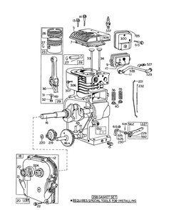 Engine Model No. 130292 Type 0159-06 Briggs & Stratton Diagram and Parts List for 58220 4000001 - 4999999 Toro Tiller