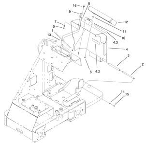 Rear Cover Assembly Diagram and Parts List for 22303TE 990001 - 999999 Toro Lawn Tractor Accessories