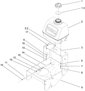 Frame And Fuel Tank Assembly Diagram and Parts List for 30314TE (260000001-260999999)(2006) Toro Lawn Mower