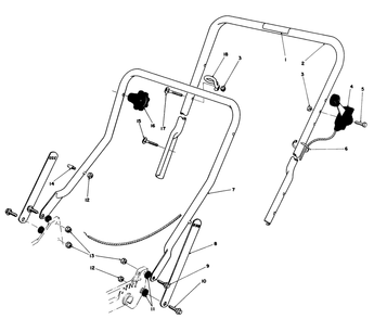 Handle Assembly Diagram and Parts List for 20675 5000001 - 5999999 Toro Lawn Mower