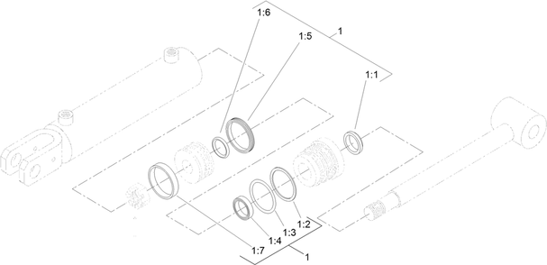 Hydraulic Cylinder Assembly No. 98-9942 Diagram and Parts List for 22414 404000000 - 411899999 Toro Lawn Tractor Accessories