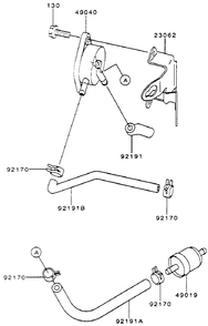 Fuel-Tank/Fuel-Valve Assembly Diagram and Parts List for 74173 (990001-999999)(1999) Toro Lawn Mower