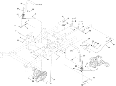 Motion Control Assembly Diagram and Parts List for 74453TE 404621105-999999999 Toro Lawn Tractor